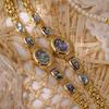 Women Shells Bracelet Watches Oval Dial Clock Quartz Wristwatch