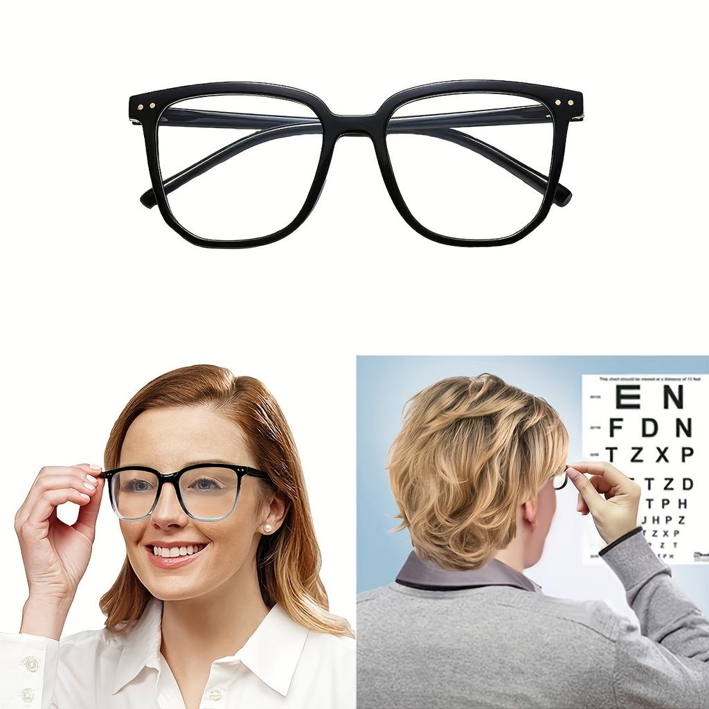 Large Square Reading Glasses , Fashionable Reading Glasses, Classic Reading Glasses for Women and Men To Read Books +1.0 To +4.0