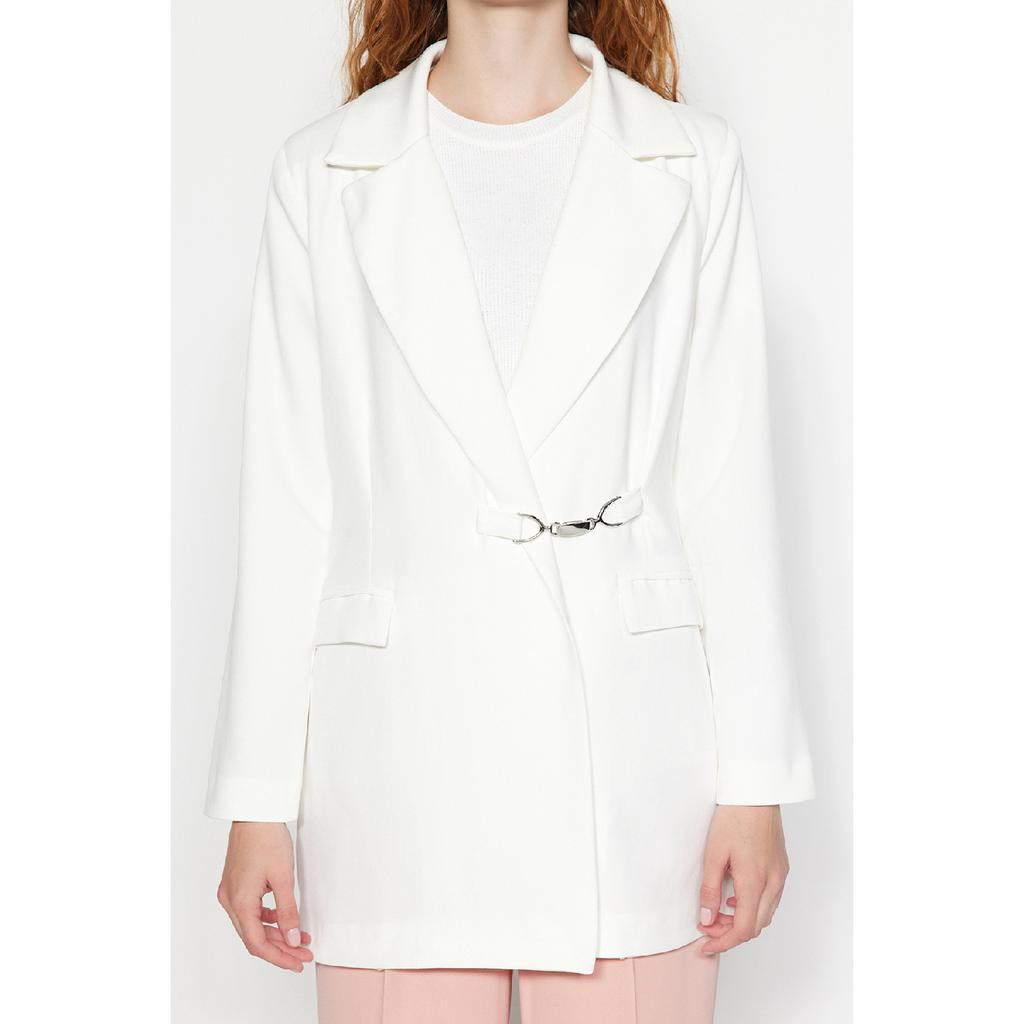 Jachetă țesătă cu detalii de cravată pentru accesorii Ecru Tctaw24ck00035
