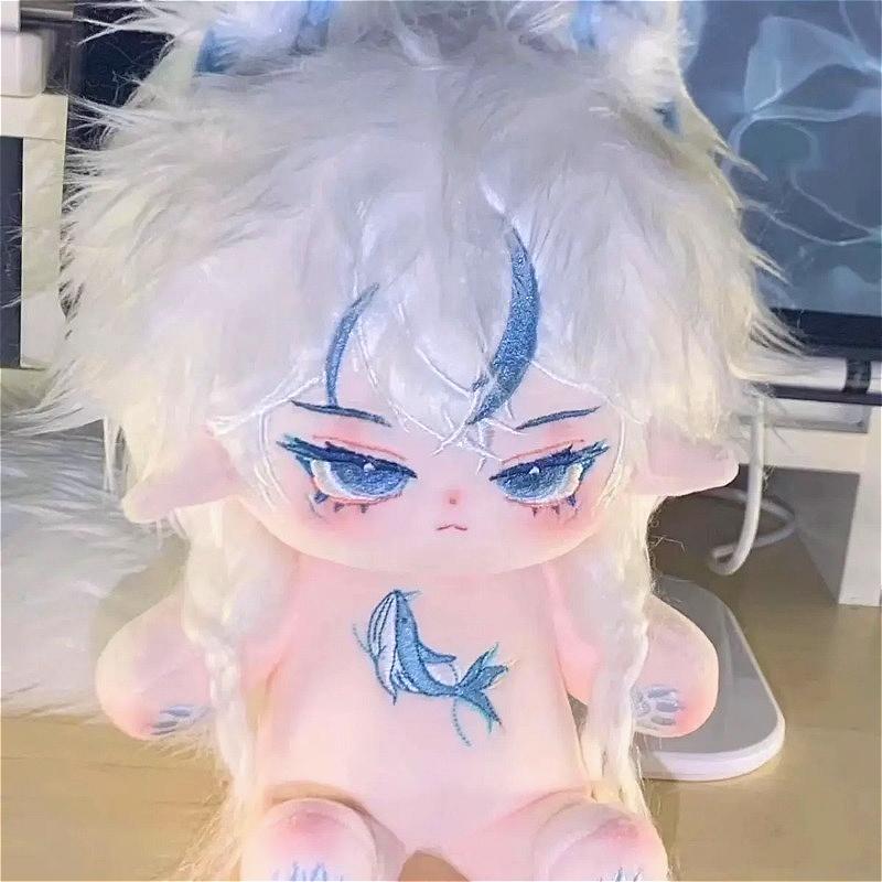 20cm Original Boy Doll Su Han White Wool Cotton Doll Magnetic Tail High Stuffed Animals Handsome Ins Doll Gift for Friends