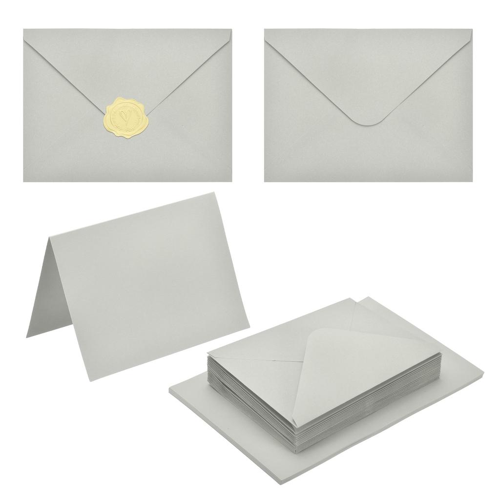 20Sets 4x6 Blank Cards and Envelopes V Flap A6 Envelopes with Cardstock & Gold Stickers for Greeting Cards Wedding Invitations