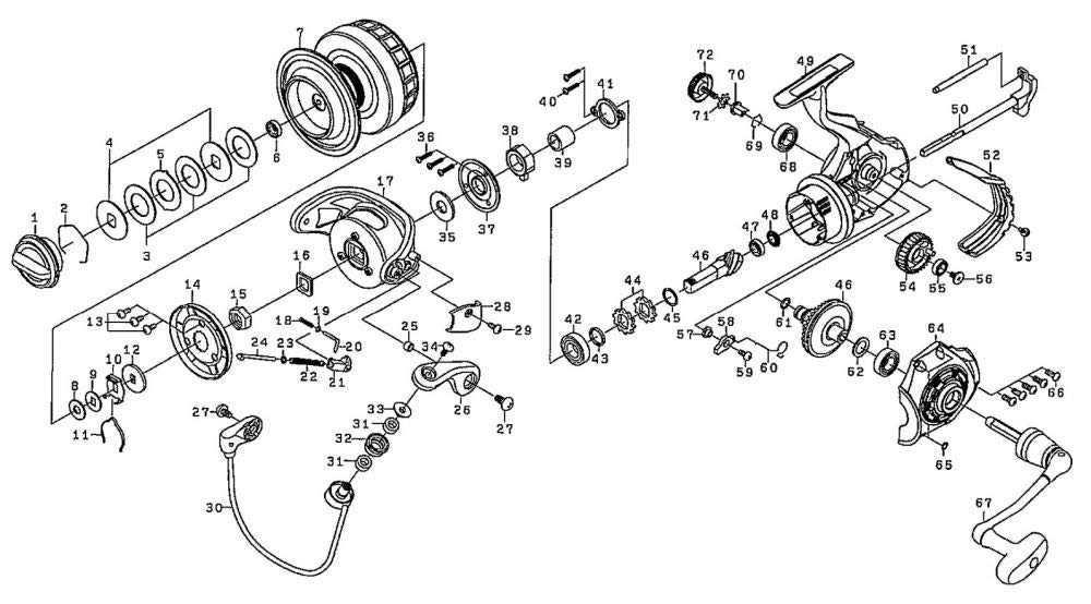 Daiwa Genuine Parts 16 BG 4500H Handle Part Number 67 Part Code 6J459601