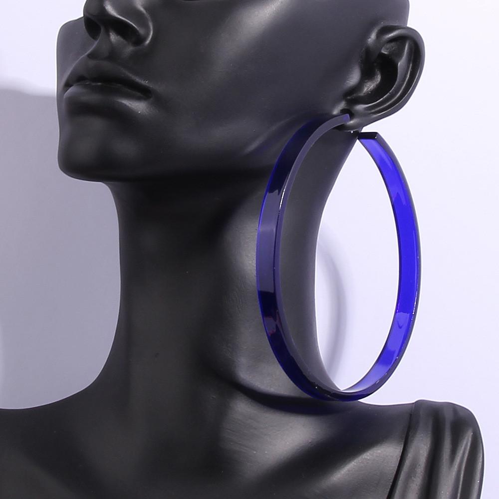 Fashion Large Colorful Acryl Geometric Earrings For Female Street Style Look