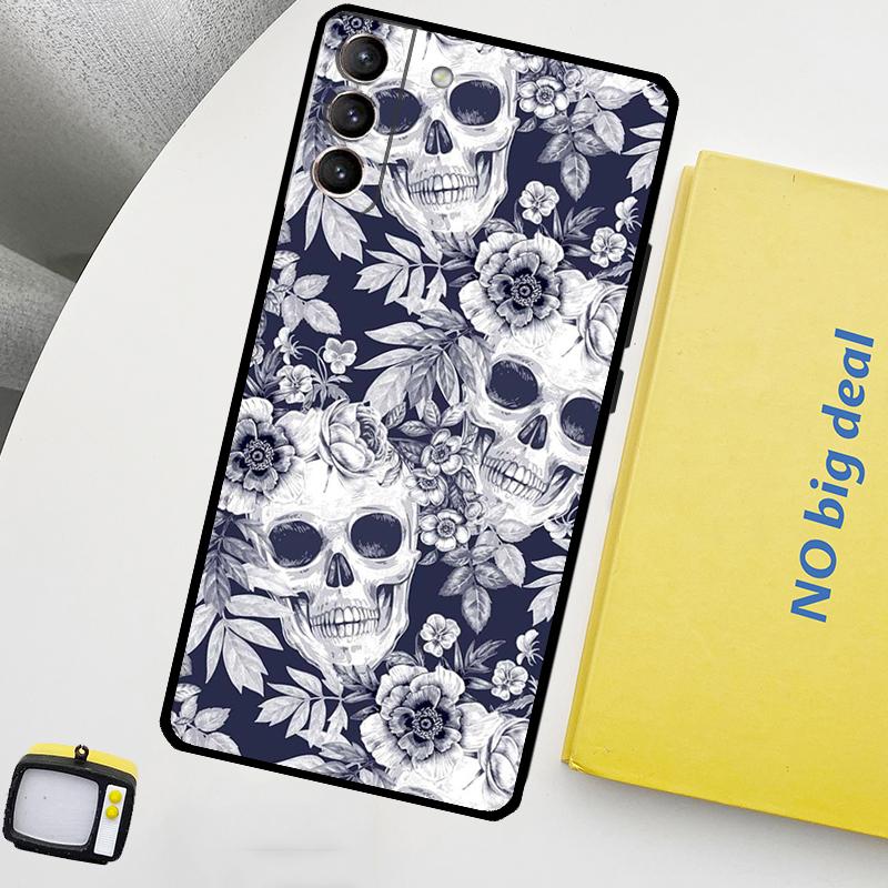 

Готический Цветочный Череп Чехол Для Samsung Galaxy S23 Ultra S22 S21 S20 FE Note 20 Ultra S8 S9 S10 Note 10 Plus Чехол Galaxy S20 FE