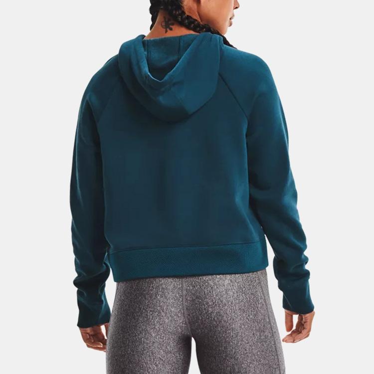 Under Armour Dámská mikina s kapucí Rival Mesh s fleecovou podšívkou Navy 1365844-413