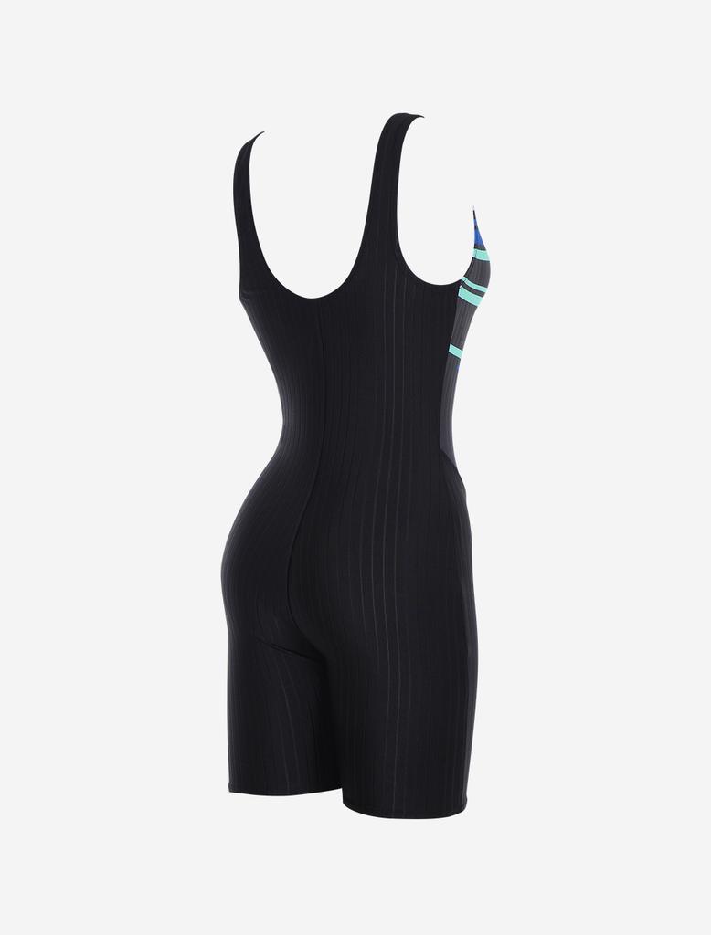 Toneidoseupocheu Minuet Aquarobics 3-Part Half-Body U-Back Blue Swimsuit