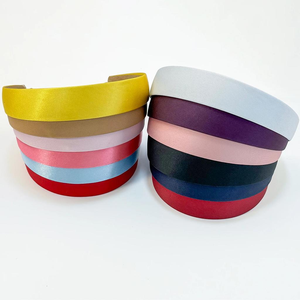 6/12 Cute Girls Satin Headbands Women DIY Handmade Hairbands for Bows Flower Girls Headbands Kids Children Hair Accessories