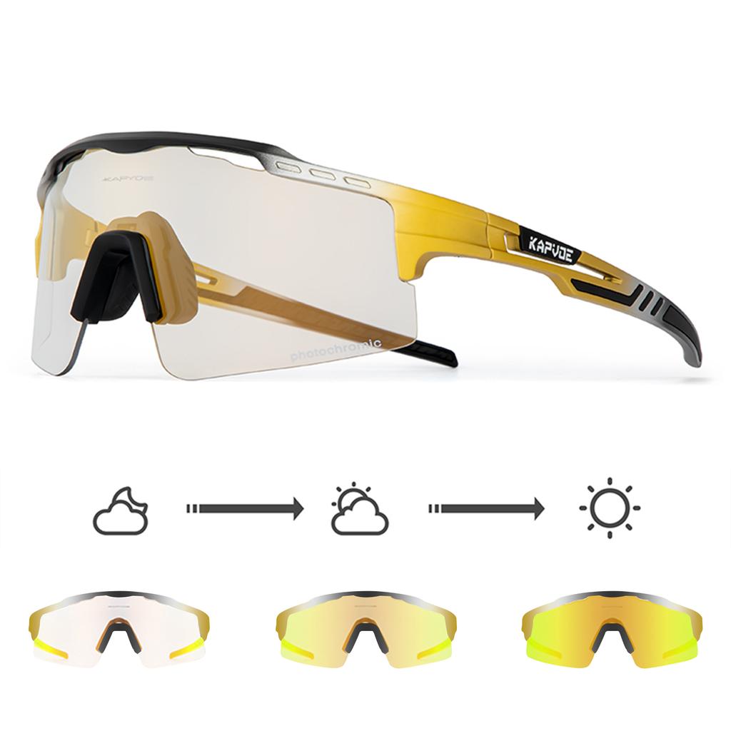 KAPVOE Photochromic Sunglasses Cycling Glasses for Men Women Cycle Eyewear Goggle Sports Speed Road MTB Mountain Bike Bicycle