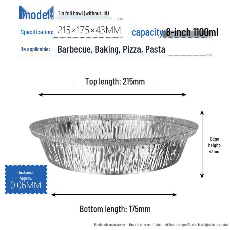 Disposable Round Aluminum Foil Takeaway Trays
