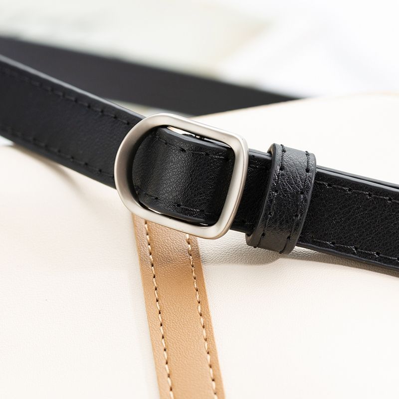 

Винтажный женский широкий пояс из ПУ простой регулируемый дизайн без отверстий для стиля модный Standard Black