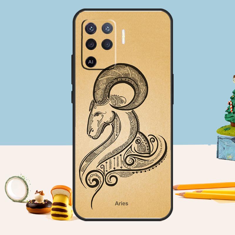 Zodiac Sign Case For Oppo A80 A60 A40 A15 A16 A17 A57 A94 A74 A54 A76 A96 A18 A38 A58 A78 A98 A5 A6 Pro