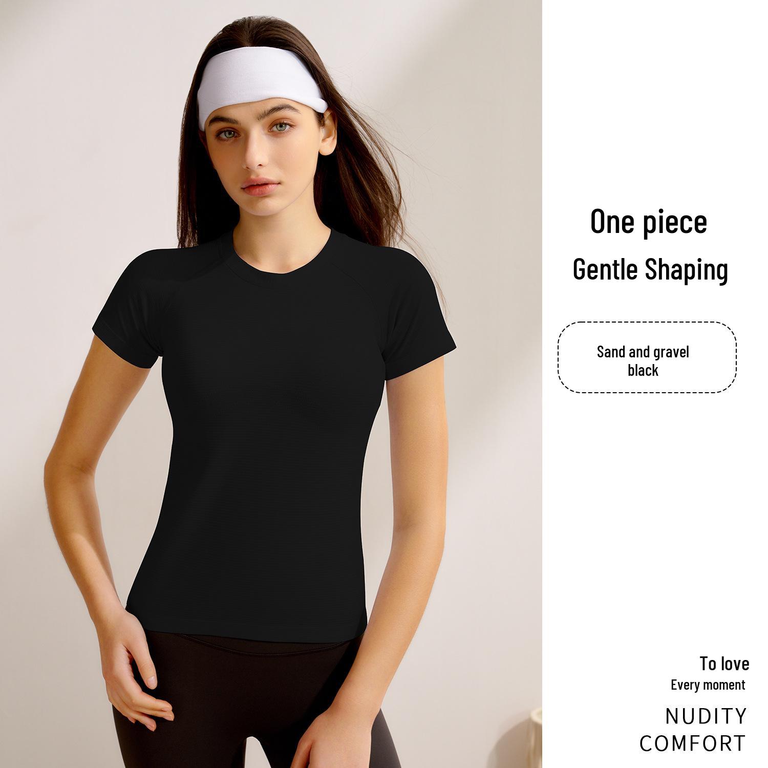 

Женский быстросохнущий топ для йоги - С коротким рукавом для весны/лета, для пилатеса и фитнеса L