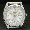 CLASSIC RESTORED SEIKO 5 AUTOMATIC JAPAN MENS WHITE COLOR DIAL WATCH A500160-2 R151a-a500160