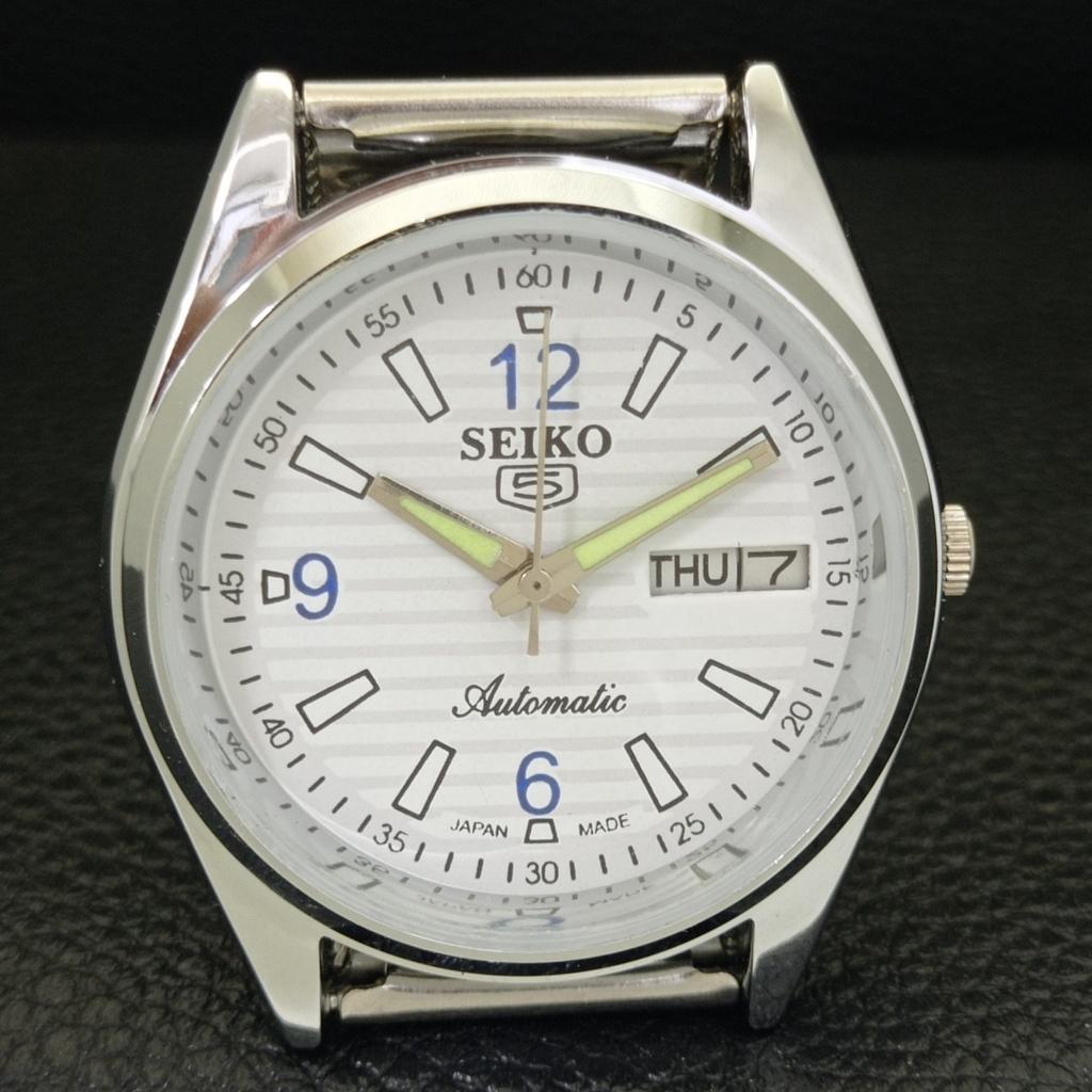 CLASSIC RESTORED SEIKO 5 AUTOMATIC JAPAN MENS WHITE COLOR DIAL WATCH a500160-2 R151a-a500160