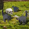 Black for Cat Silhouette Stake Set of 3 Lawn Yard Halloween Horror for Cat Statue Garden Patio Acrylic Stakes Outdoor Ar