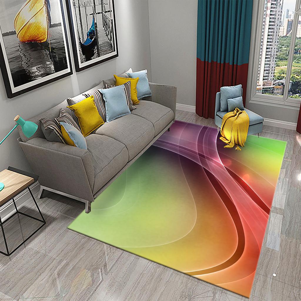 3D Colorful Flowing Line Swirl Carpet Stylish Modern Abstract Carpet for Living Room Bedroom Decor Rugs Bathroom Non-slip Rugs