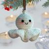 Crochet Sunny Doll Car Charm Handmade Knitted Car Rear View Mirror Hanging Ornaments for Automotive Interior Accessories