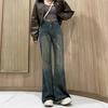 2024 Women's High Waist Retro Micro Flare Jeans - Slimming, Elastic, Wide-Leg for Spring & Autumn