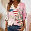 Womens Spring Tops Summer Shirts for Women Womens Summer Shirts Dressy Tops for Women Casual Printed Blouse V Neck Loose Fit