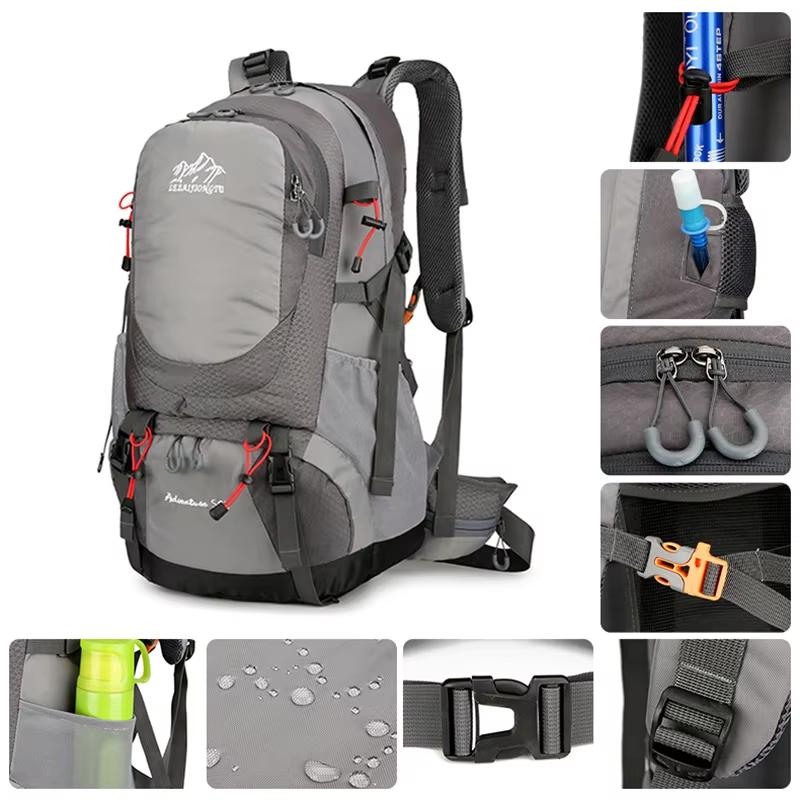 Hiking Backpack With Rain Cover Sport Camping Breathable Back Support Ruckpack Outdoor Climbing Trekking Daypack Large Schoolbag