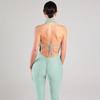 Women's 2026 Summer Draped Neck Backless Tie Bodycon Jumpsuit