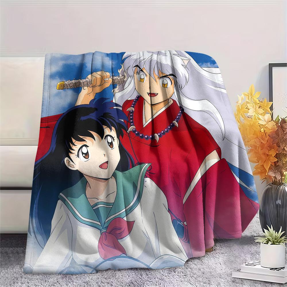 Inuyasha Flannel Blanket, High Quality Comfortable for All Seasons, Home Decor, Warmth and Comfort