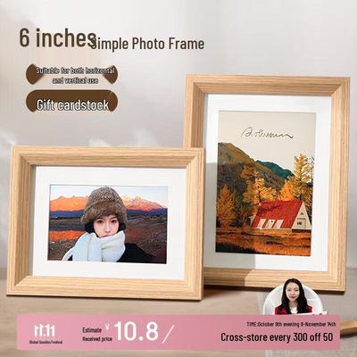 GOWKE Moldura de Foto de Madeira Minimalista Nórdica de 6 polegadas