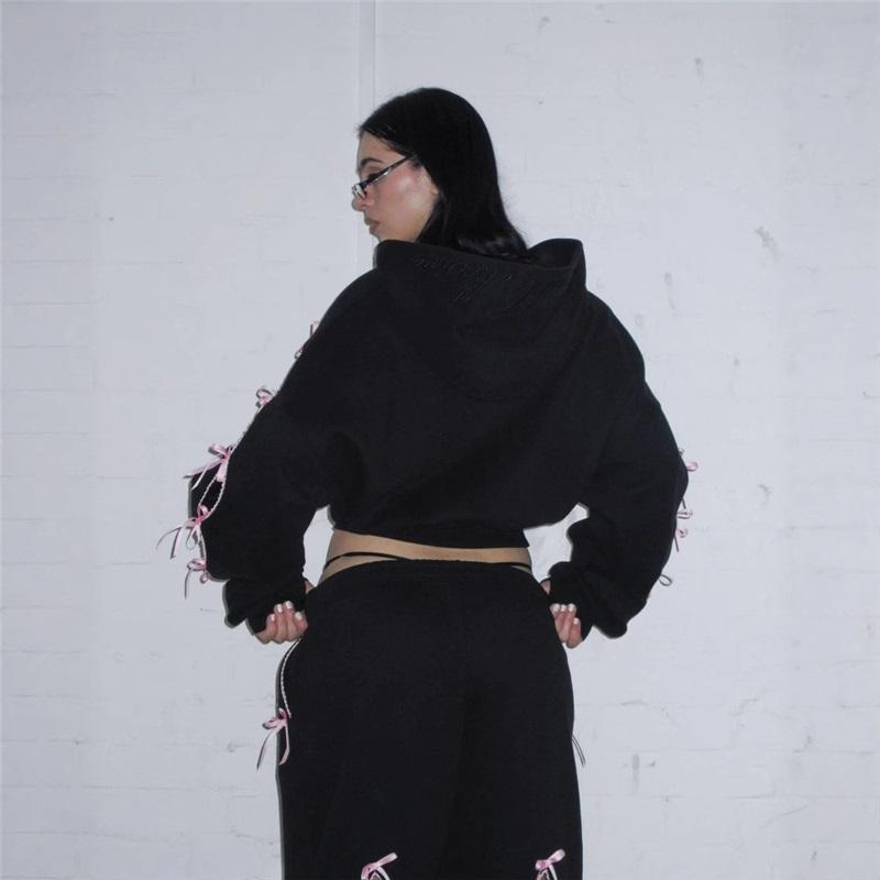 Damenmode Sweatshirt Rot Schwarz Rosa - Bequemer Brandy Style Casual Kapuzenpullover für Damen