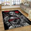 Totenkopf Totes Mädchen 3D Gothic Horror Weiblich Rose Teppich für Wohnzimmer Schlafzimmer Dekoration, Rutschfeste Dekoration für Sofa Fußmatte Geschenk