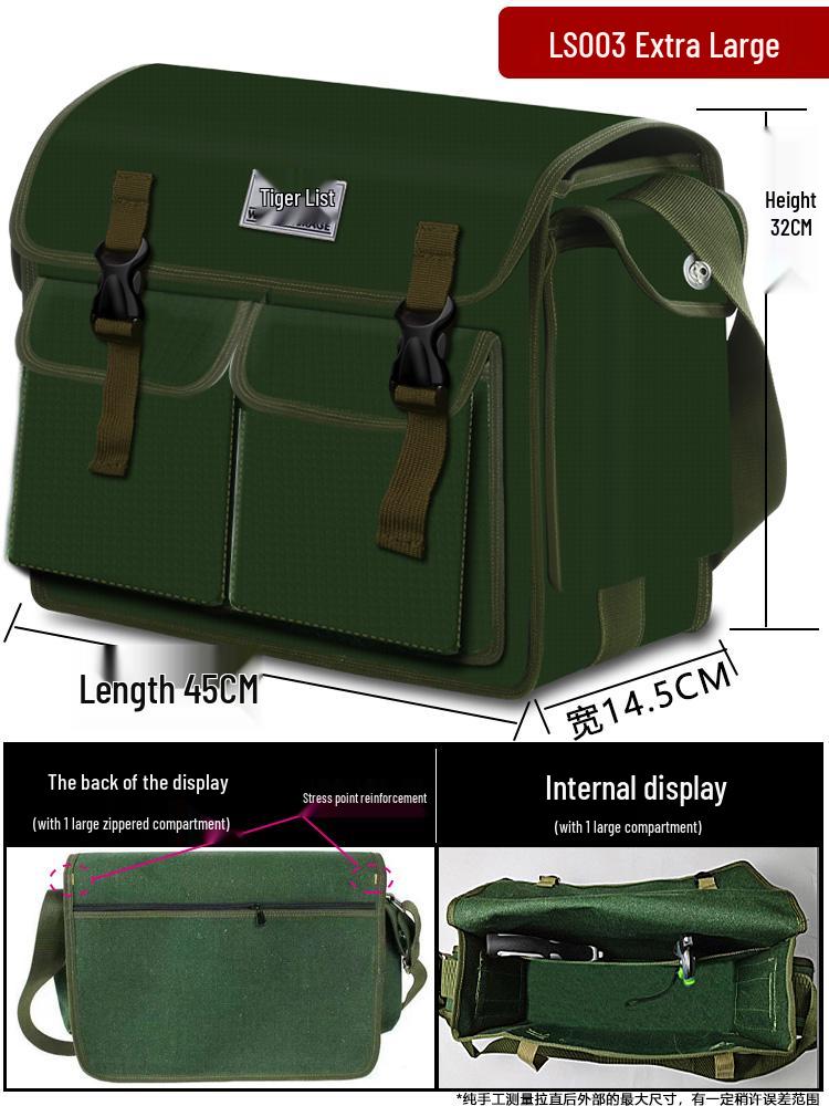 Electrician's Wear-Resistant Canvas Crossbody Tool Bag