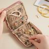 Layered PU Leather Travel Jewelry Storage Bag for Earrings, Rings, and Bracelets with Pull-String Closure