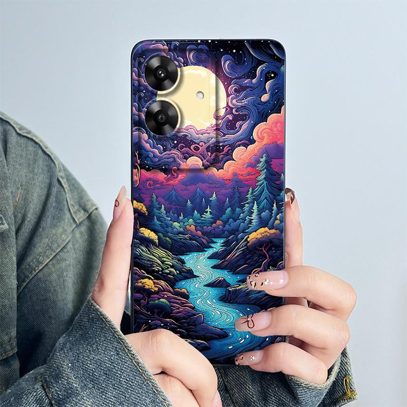 For Realme Narzo N61 Note60 Phone Case Note 60 NarzoN61 Casing Soft Silicone Painted Fashion Cartoon Flower Printed Back Cover