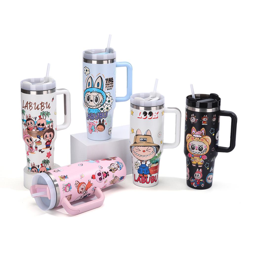 Cartoon 40oz Auto-Becher Thermoisolierender Wasserbecher Edelstahl Thermosbecher Große Kapazität Auto-Becher