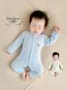 Pure Cotton Baby Romper: Open Front, Class A, for 0-12 Months, Spring/Autumn, Newborn Outerwear, Crawling Suit, Single-Layer Base.
