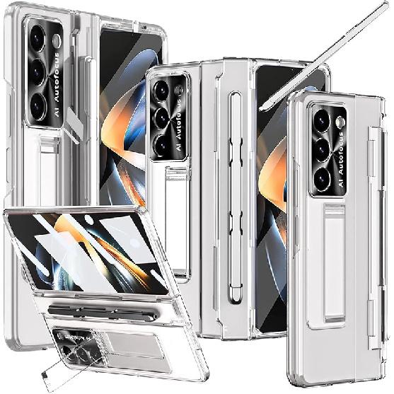 NINKI Compatible Samsung Galaxy Z Fold 5 Case with S Pen Holder & S Pen,Screen Protector Hinge Case for Samsung Z Fold 5 Case with Kickstand,Samsung