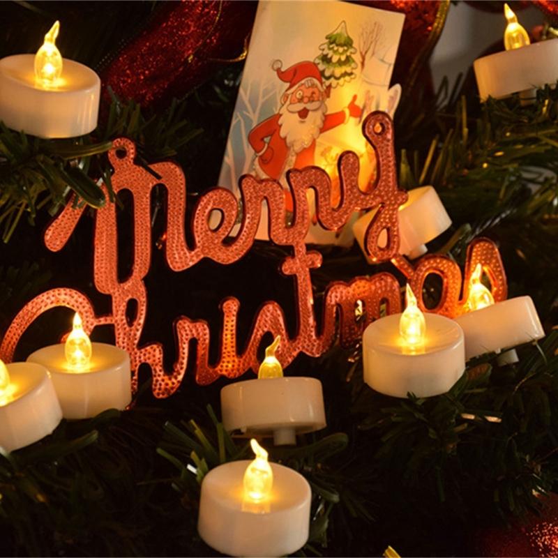 12 Count Clip Flameless LED Tealight Realistic Flame Decoration For Vases Tables Reusable Battery Candle