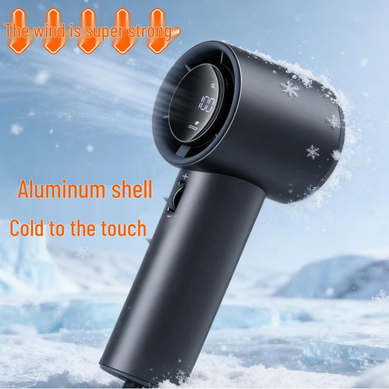 

100-Speed Energy-Saving Portable Handheld Fan with Powerful Airflow and Silent Brushless Motor 165 x 57 x 57 mm темно-серого
