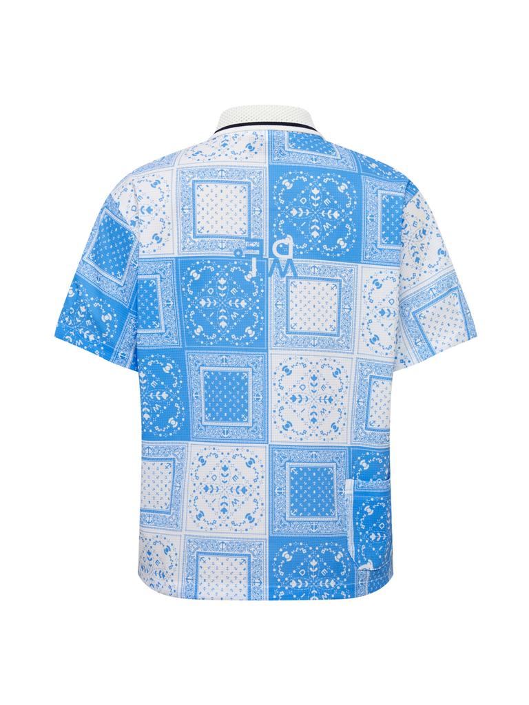 WIDEANGLE Co Airhole Nature Paisley Polo Shirt L_Blue