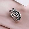 New Creative Gothic&Punk Skeleton Bones Opening Ring for Unisex Exaggerated Retro Ring Vintage Hip Hop Rock Silver Color