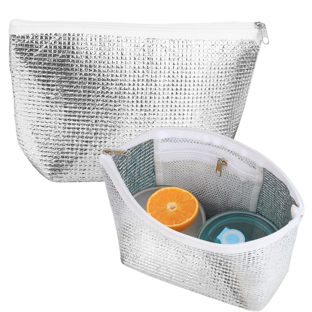 

KASELIN Маленькая сумка-холодильник Алюминиевый охлаждающий чехол Дизайн Охлаждающая сумка Алюминиевая сумка для ланча Карман для пакета со льдом Сумка для ланча Сумка-холодильник Маленький ланч Бокс для рисовых шариков