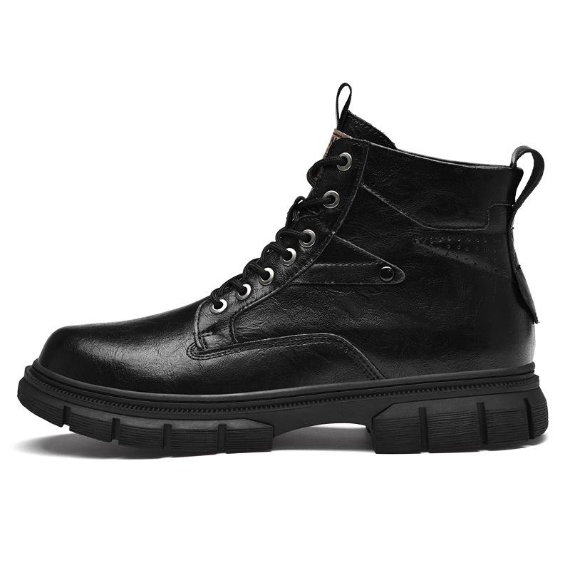 Men s High-Top Retro Leather Boots - British Style, Autumn/Winter Fashion for Youth 39