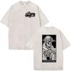 Vintage Washed Forward Observations Group Death Skeleton Satan Graphic T Shirts Men's Punk Gothic Clothing Short Sleeve T-shirt