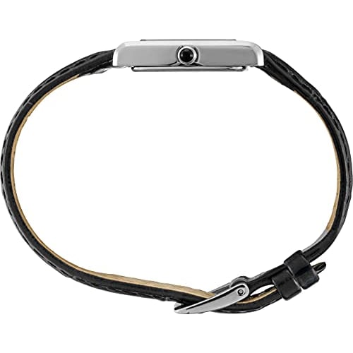 Seiko Essential Watch for Women - Essential - Waterproof Stainless Steel Rectangular Case with Leather Strap, White - SWR053. Essentials