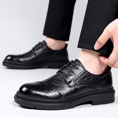Neue Herren Business Social Büro Formale Leder Oxford Schuhe Komfort Atmungsaktiv Dicke Sohle Wasserdicht Slipper Runde Zehen Schuhe