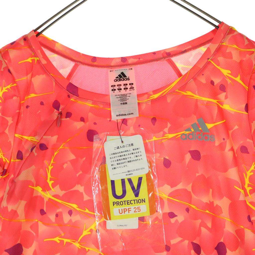 unused adidas plant Short sleeve T-shirt S Fluorescent pink UV Protection Women Used