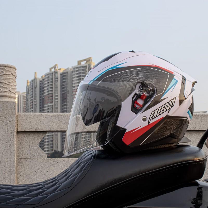 Motorcycle Helmets Half-helmets Men Women Built-in Double Lenses Covered Motorcycles Three-quarters Riding Electric Vehicles