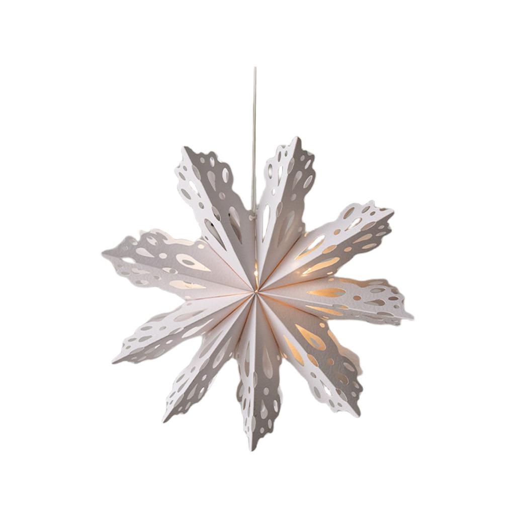 Christmas Snowflake Star Ornament Paper In Warm White LED Illuminated for Festive Hanging Perfect for Window Decors