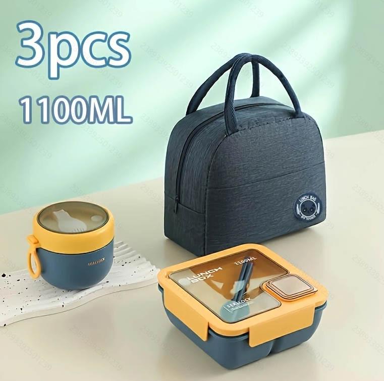 Compact Insulated Lunch Bag & Microwaveable Bento Box for Students & Office Workers