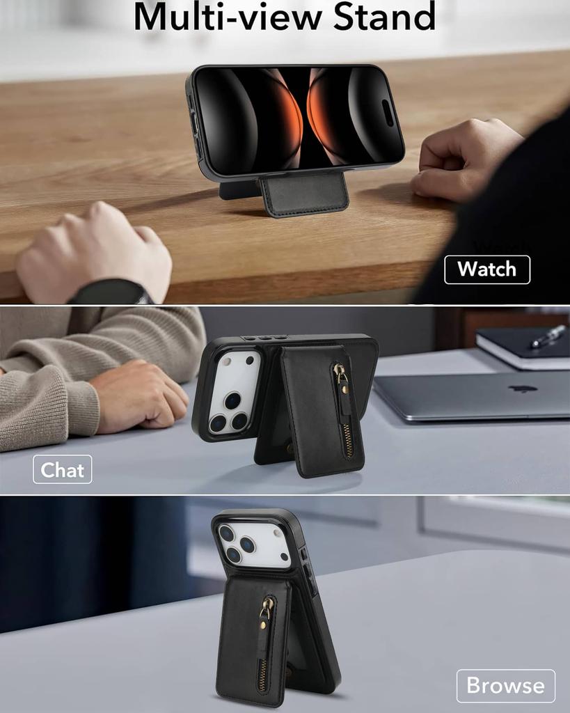 Magnetic 2-in-1 Detachable Wallet Case for iPhone 17 Pro Max/Air/17 Pro, Flip Kickstand Cover with Card Holder for Women Men