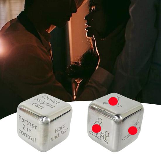 Metal Dice Romantic Date Night Decision Dice Fun Activity Couples Dice Game Toy for Valentine's Day Anniversary